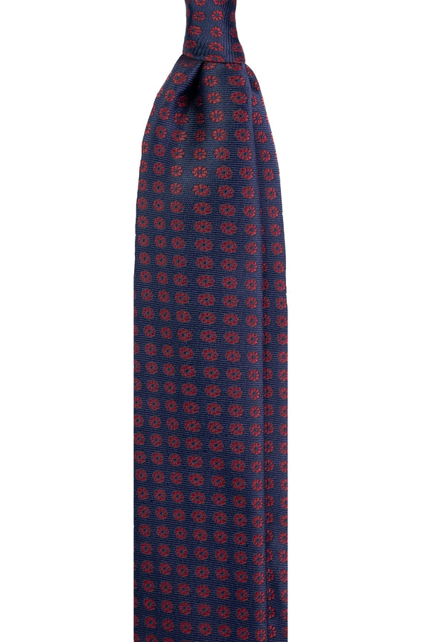Navy Patterned Jacquard Tie
