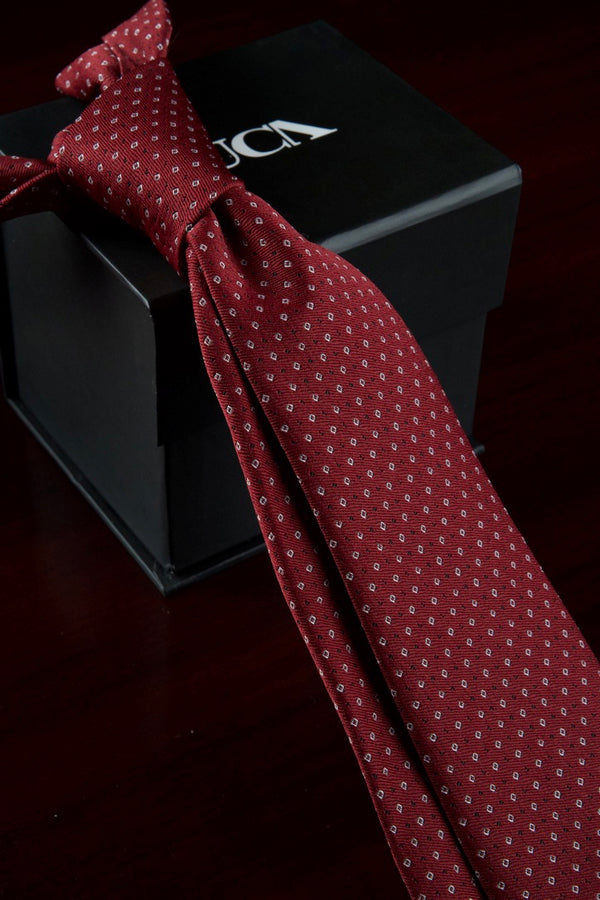 Burgundy Pinpoint Jacquard Tie