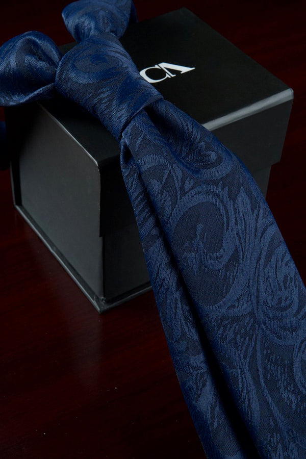 Navy Whisper Silk Jacquard Tie