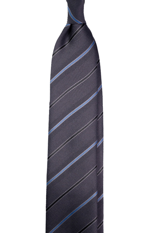 Ocean Grey Striped Jacquard Tie