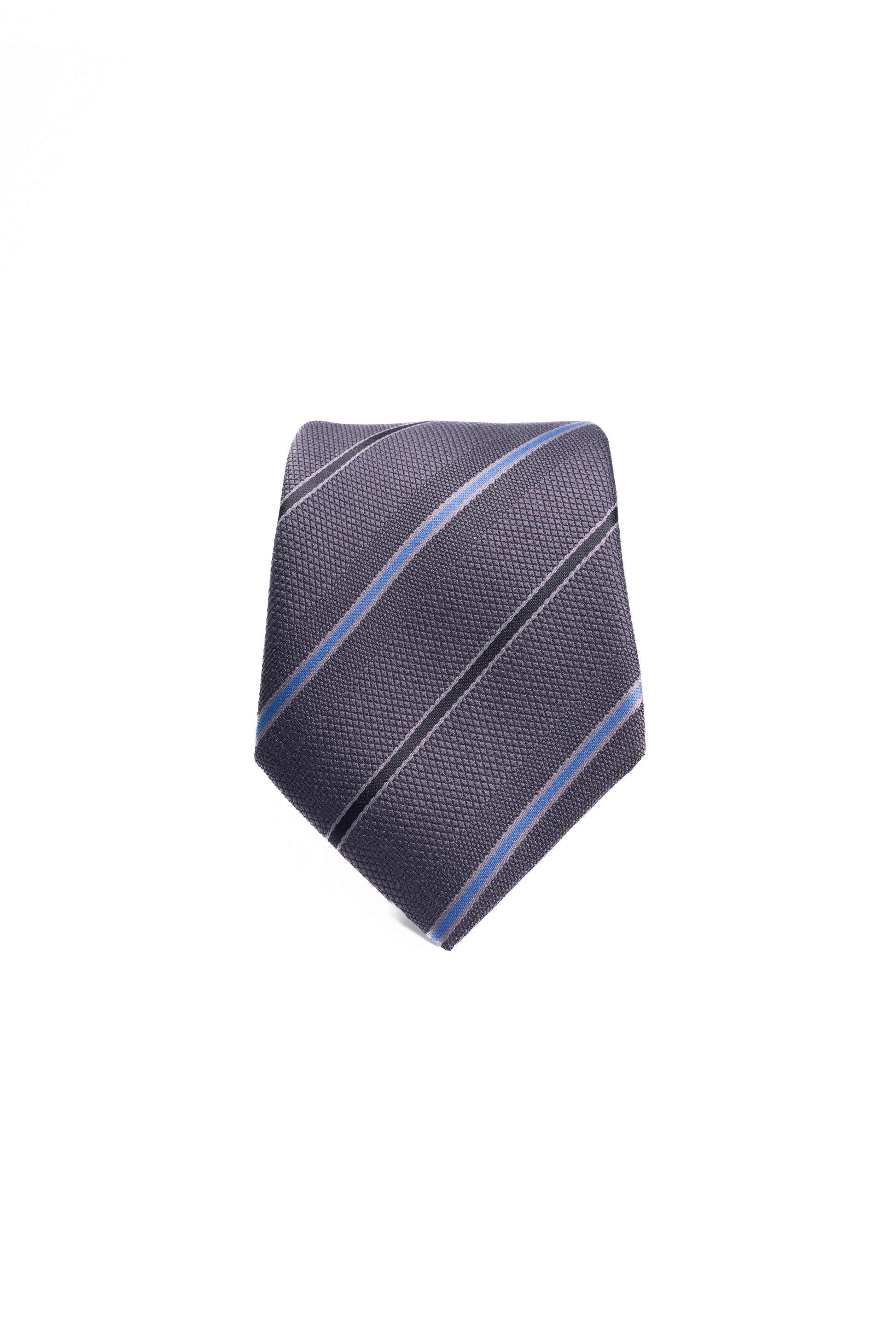 Ocean Grey Striped Jacquard Tie