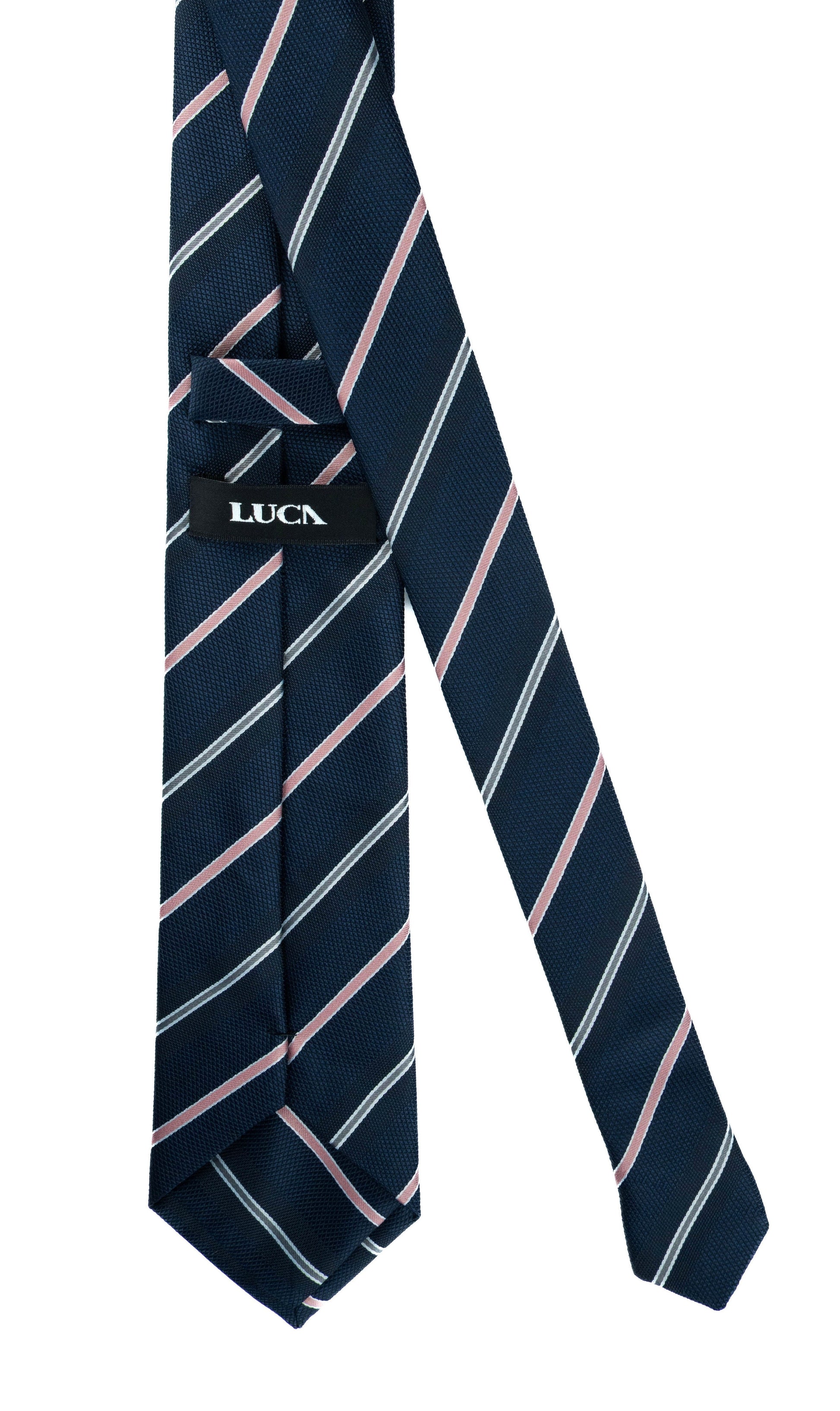 Pink Striped Silk Jacquard Tie