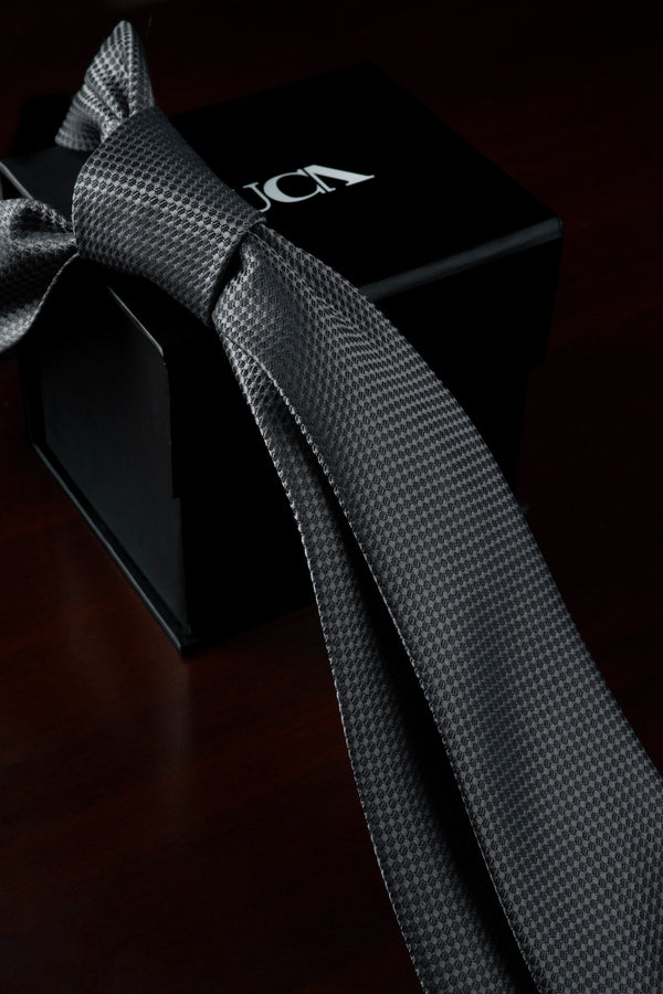 Grey Aura Silk Jacquard Tie