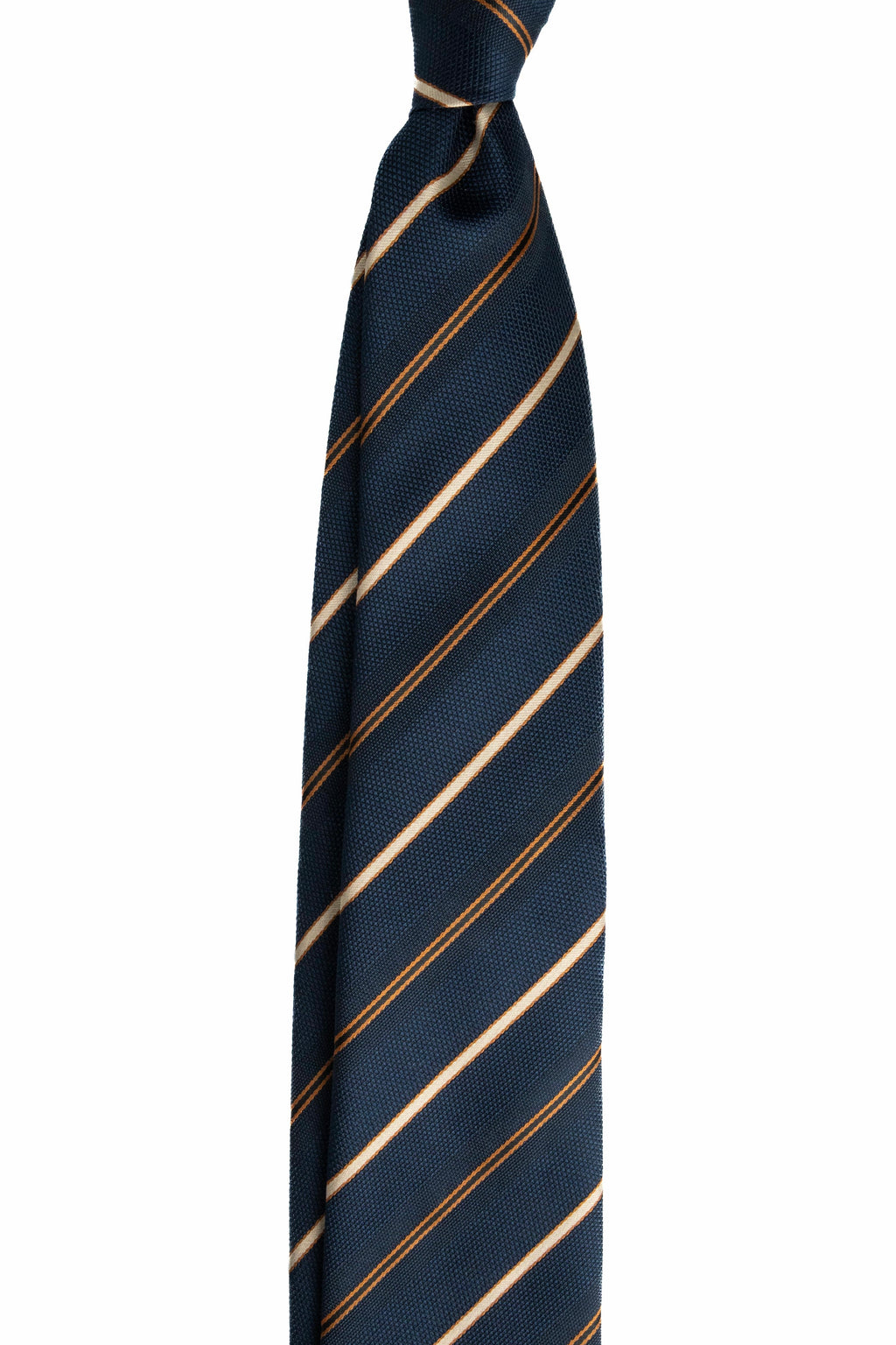 Golden Navy Silk Jacquard Tie