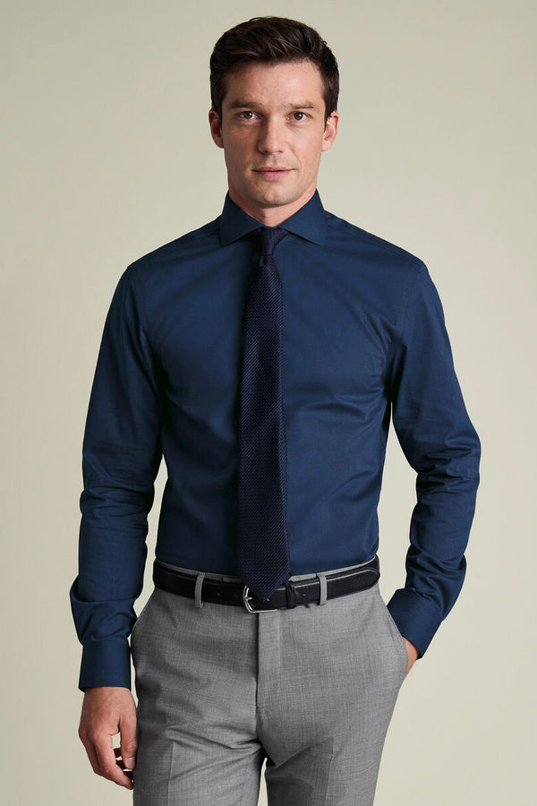 Navy 100% Egyptian Cotton - Smart fit Shirt