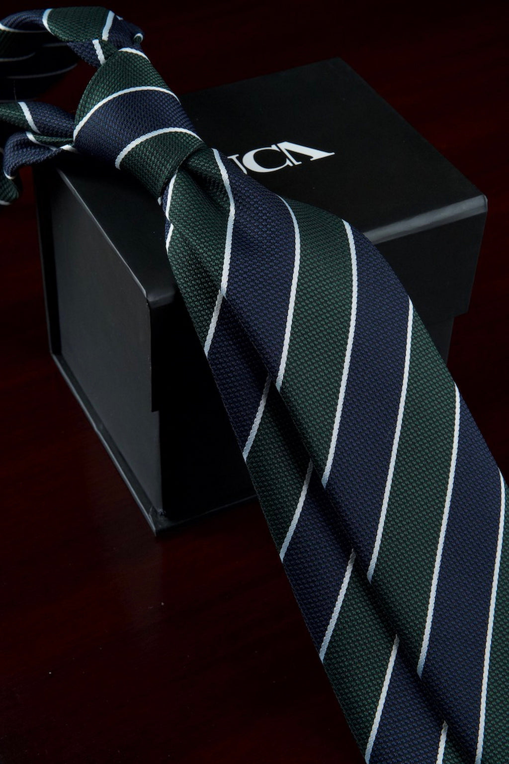 Navy & Dark Green Jacquard Tie