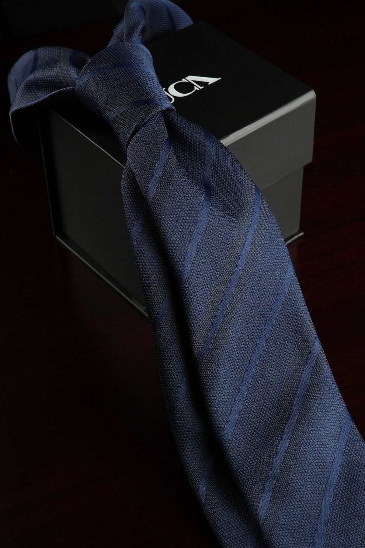 Dark Midnight Silk Jacquard Tie