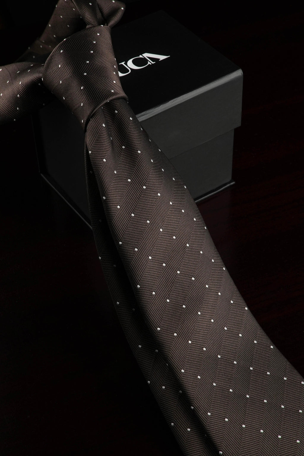 Cocoa Snow Silk Jacquard Tie