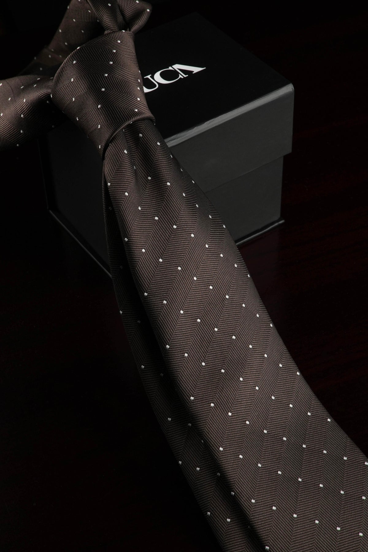 Cocoa Snow Silk Jacquard Tie