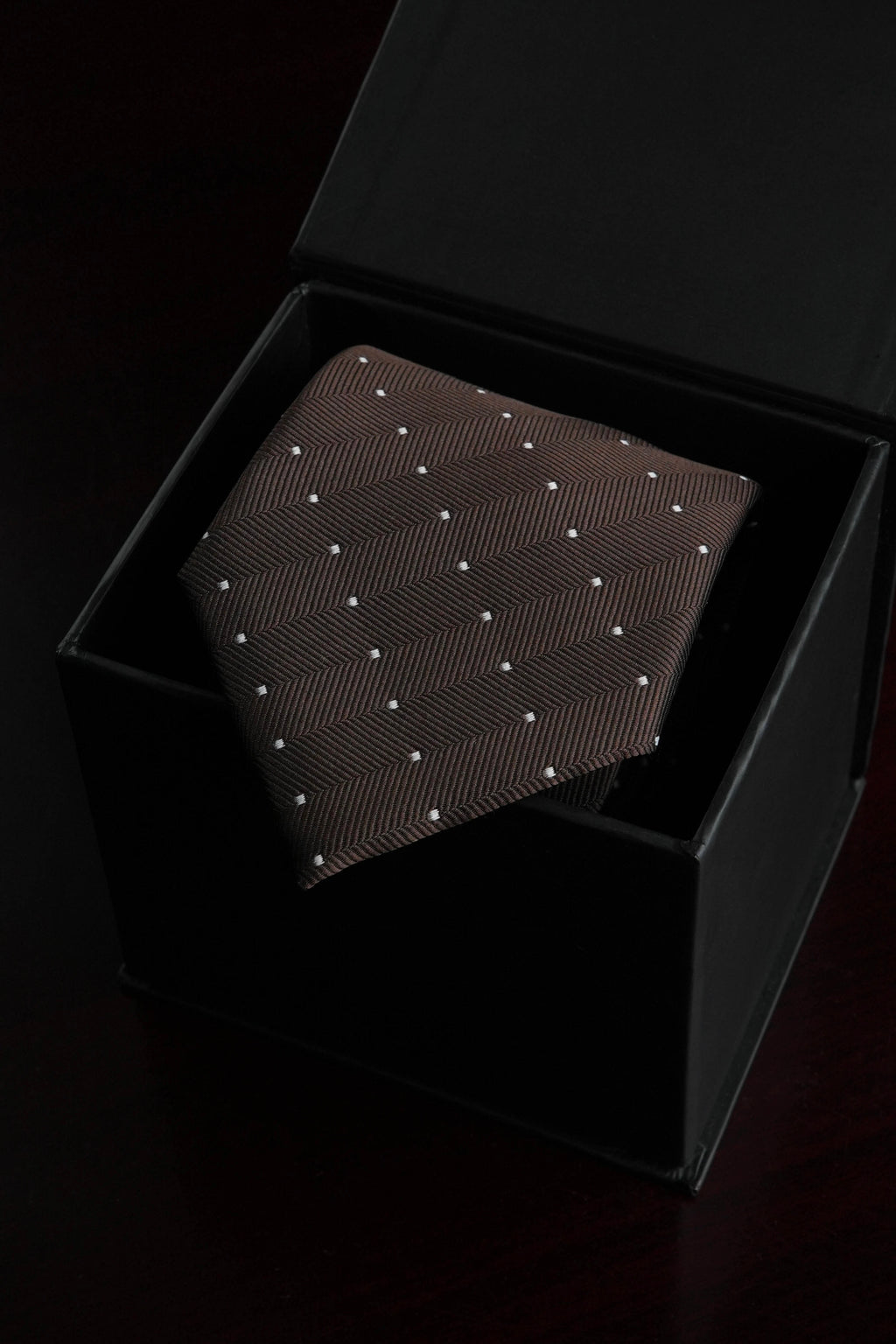 Cocoa Snow Silk Jacquard Tie