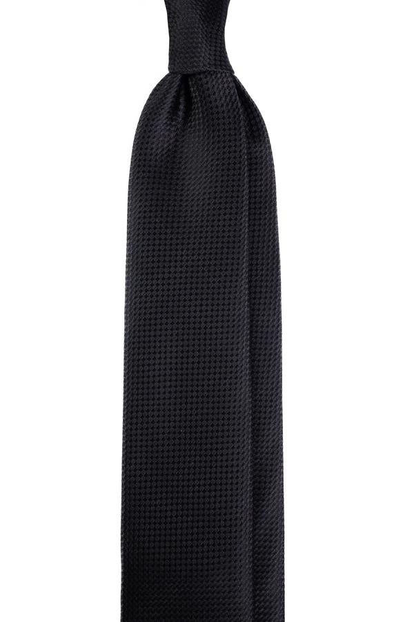 Pure Black Statement Jacquard Tie