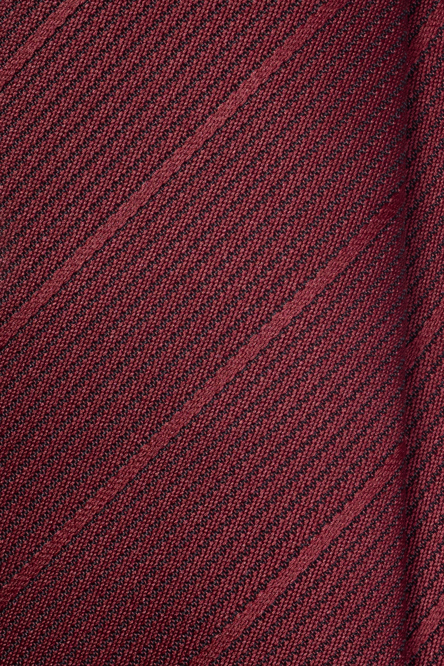 Burgundy Lines Jacquard Tie