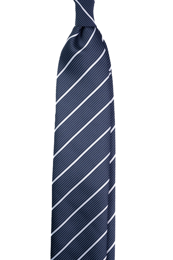 Sky & Snow Striped Jacquard Tie