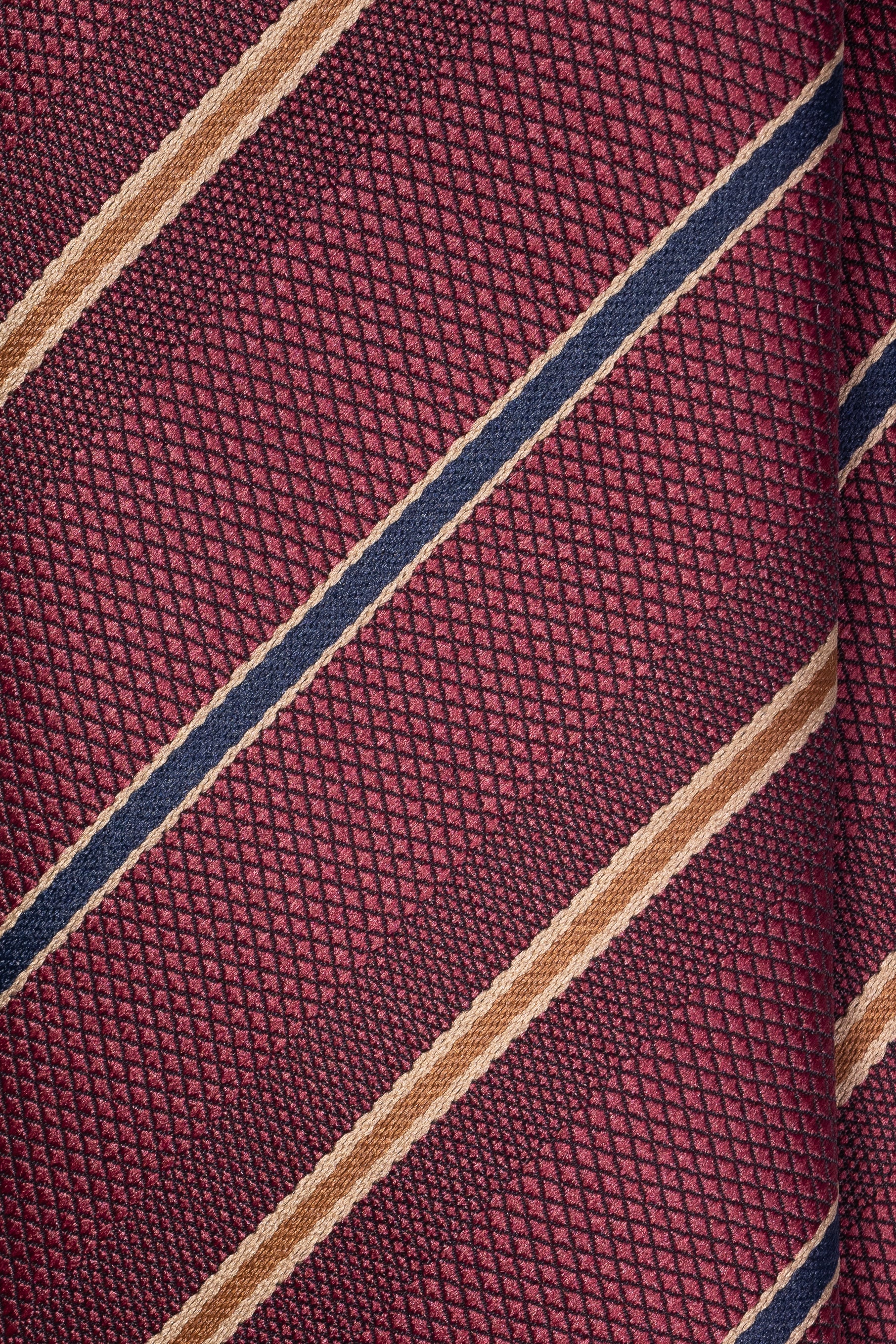 Maroon Gold Striped Jacquard Tie