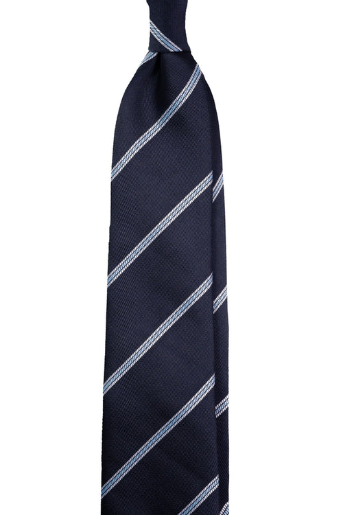 Midnight & Sky Striped Jacquard Tie