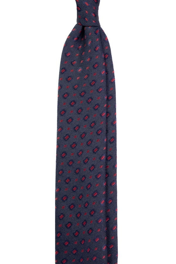 Garnet Glow on Navy Jacquard Tie