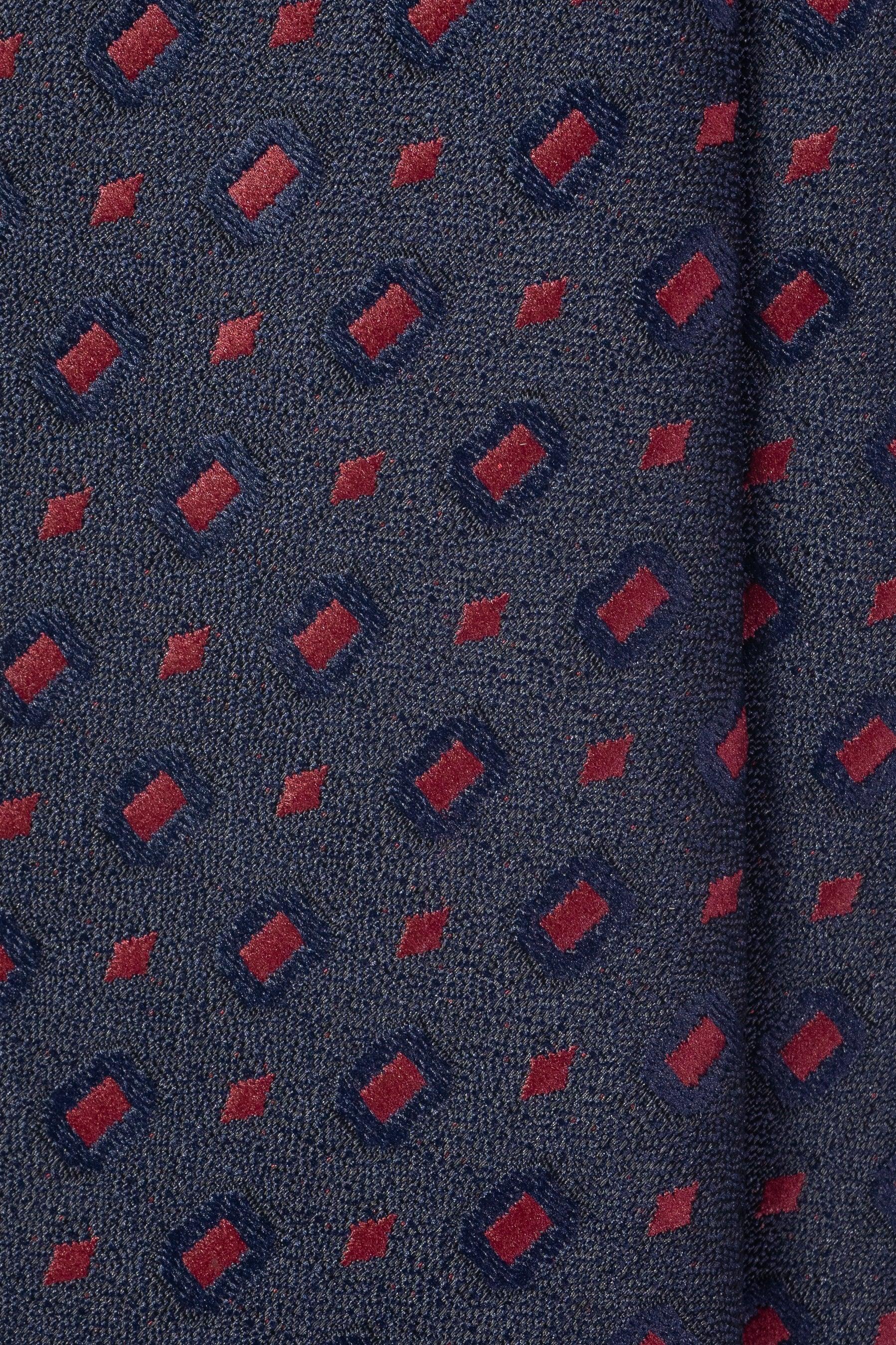 Garnet Glow on Navy Jacquard Tie