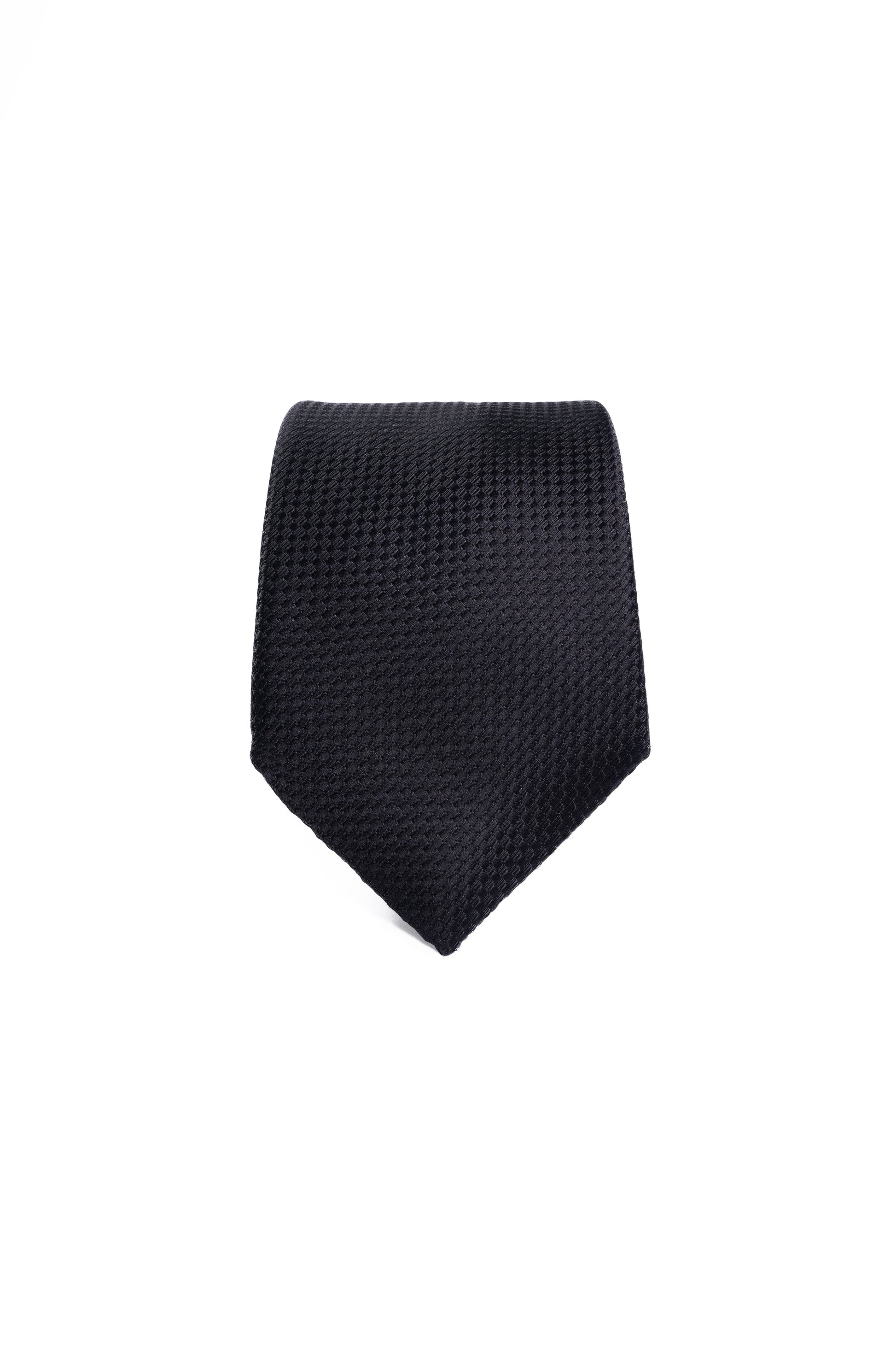 Pure Black Statement Jacquard Tie