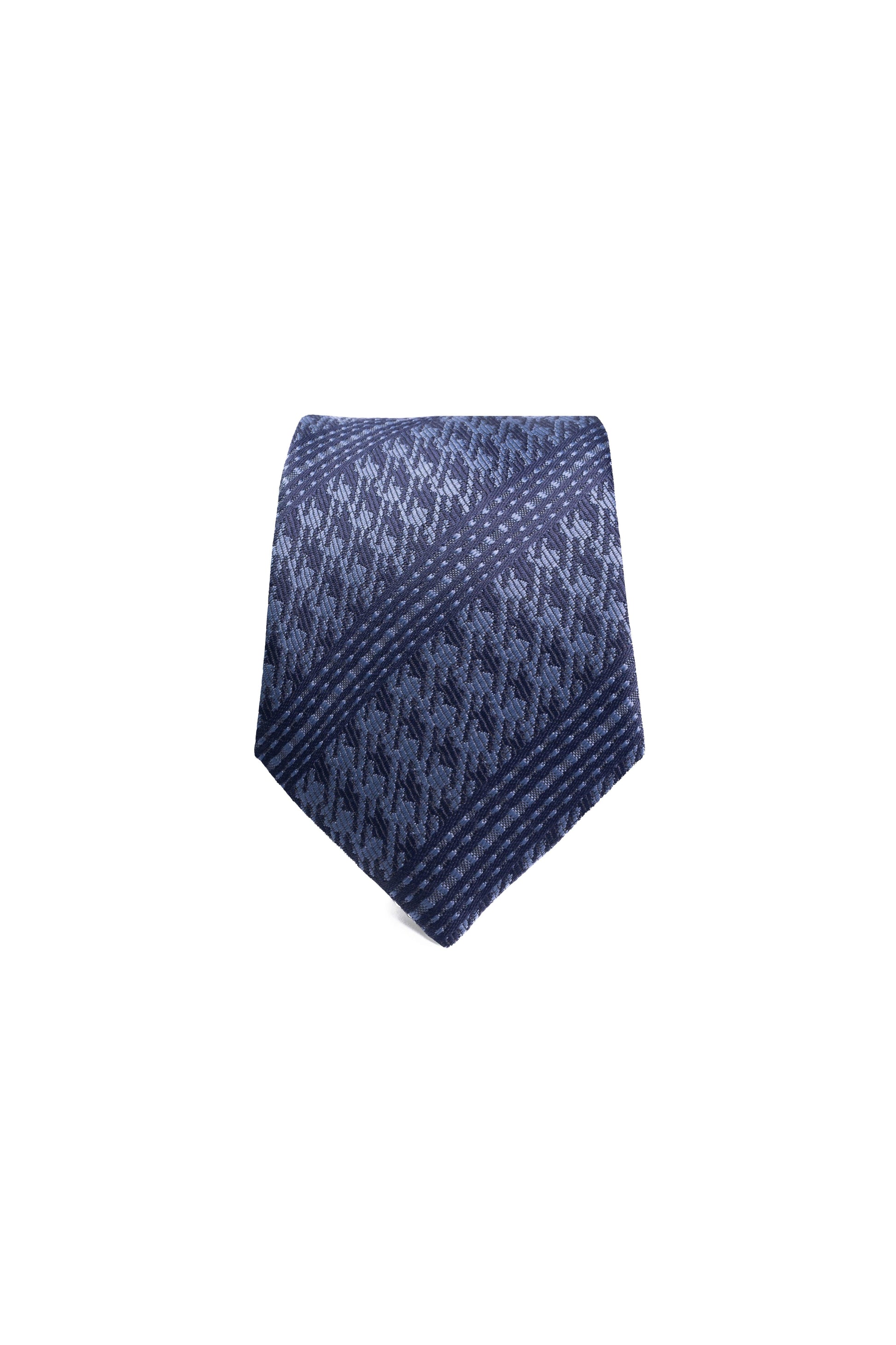 Indigo Glow Striped Jacquard Tie