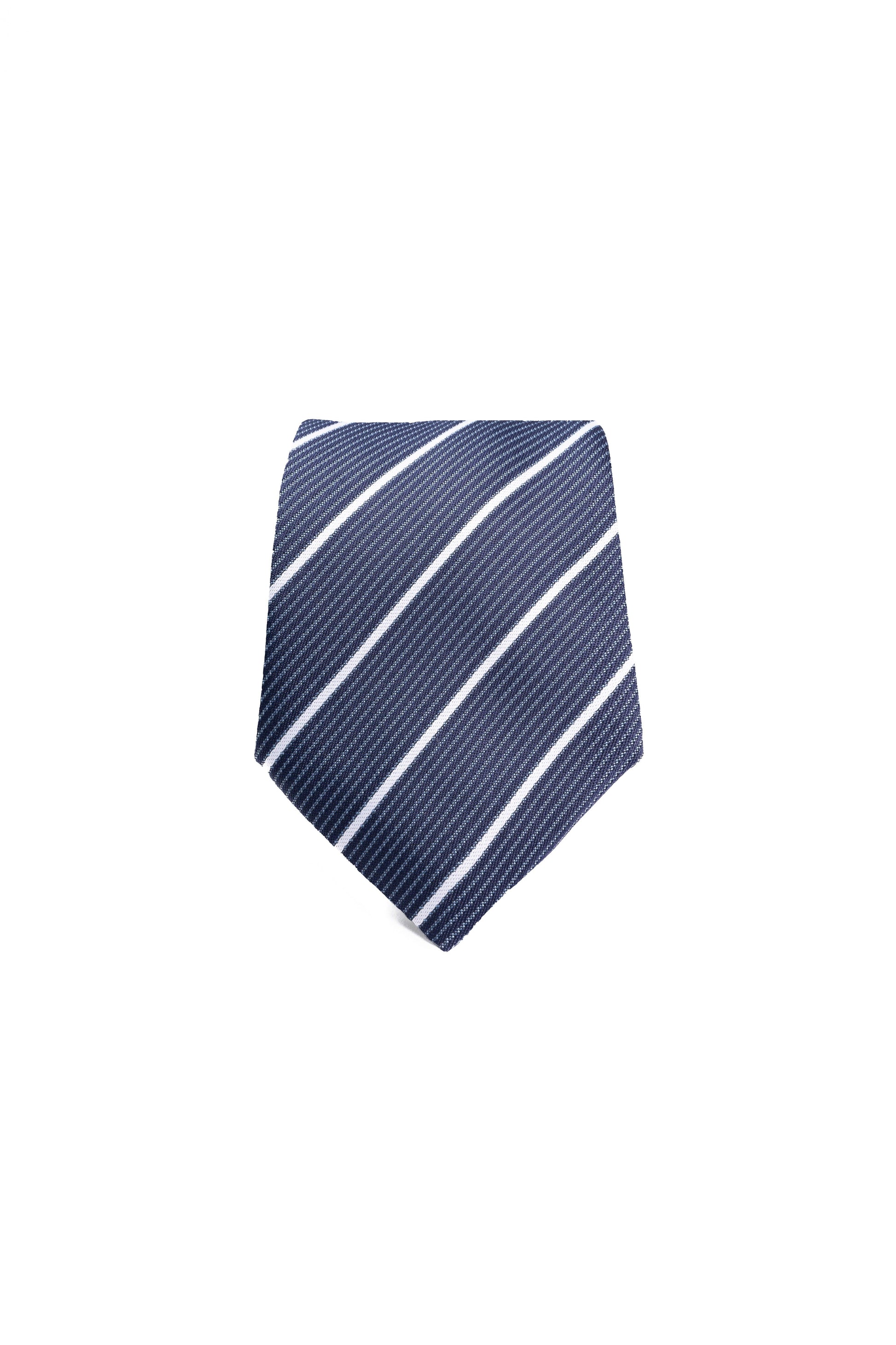 Sky & Snow Striped Jacquard Tie