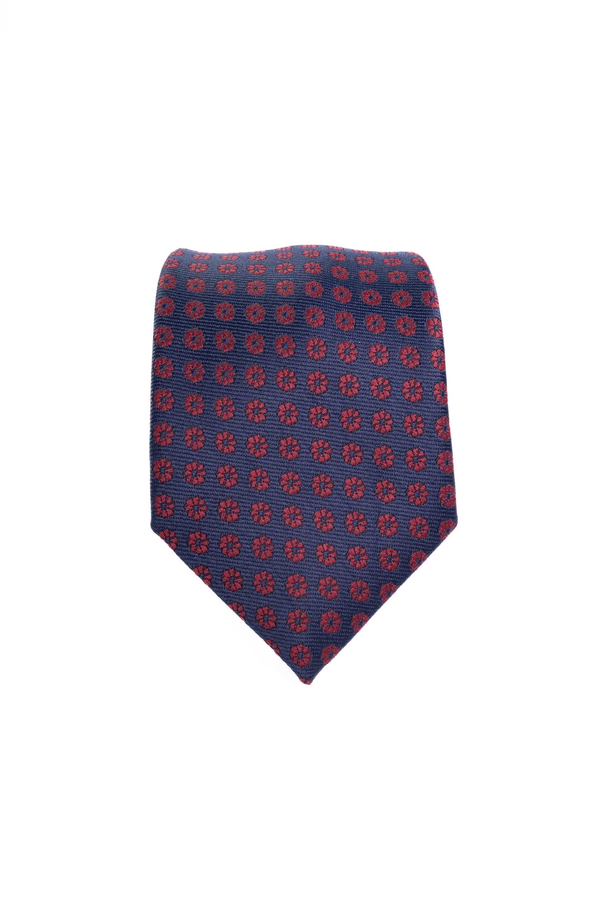 Navy Patterned Jacquard Tie