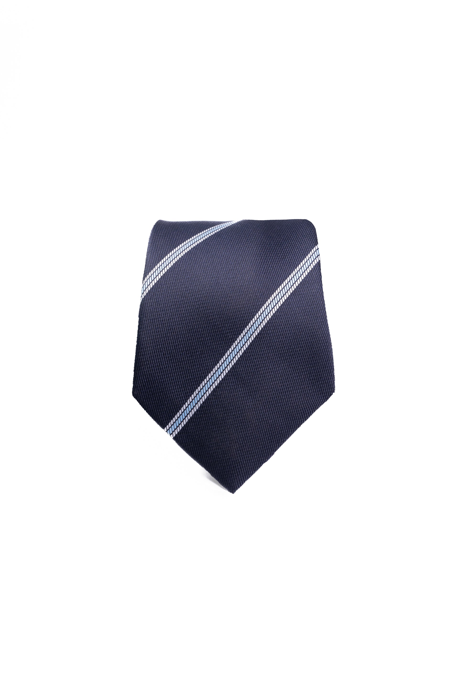 Midnight & Sky Striped Jacquard Tie