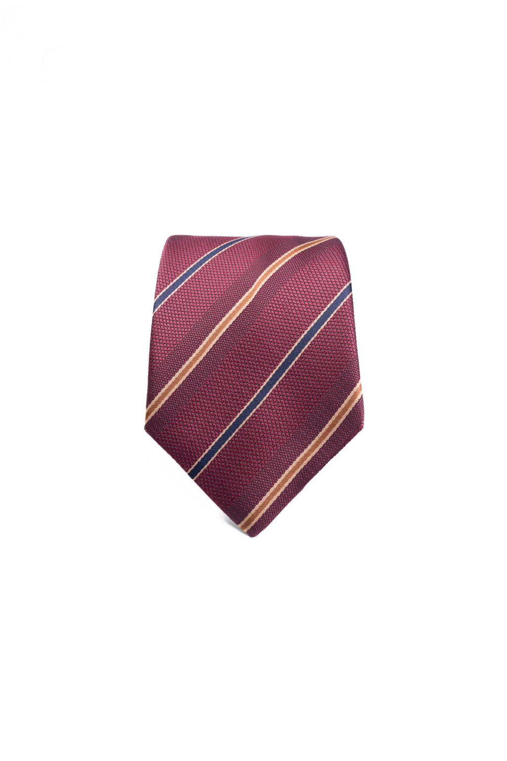 Maroon Gold Striped Jacquard Tie