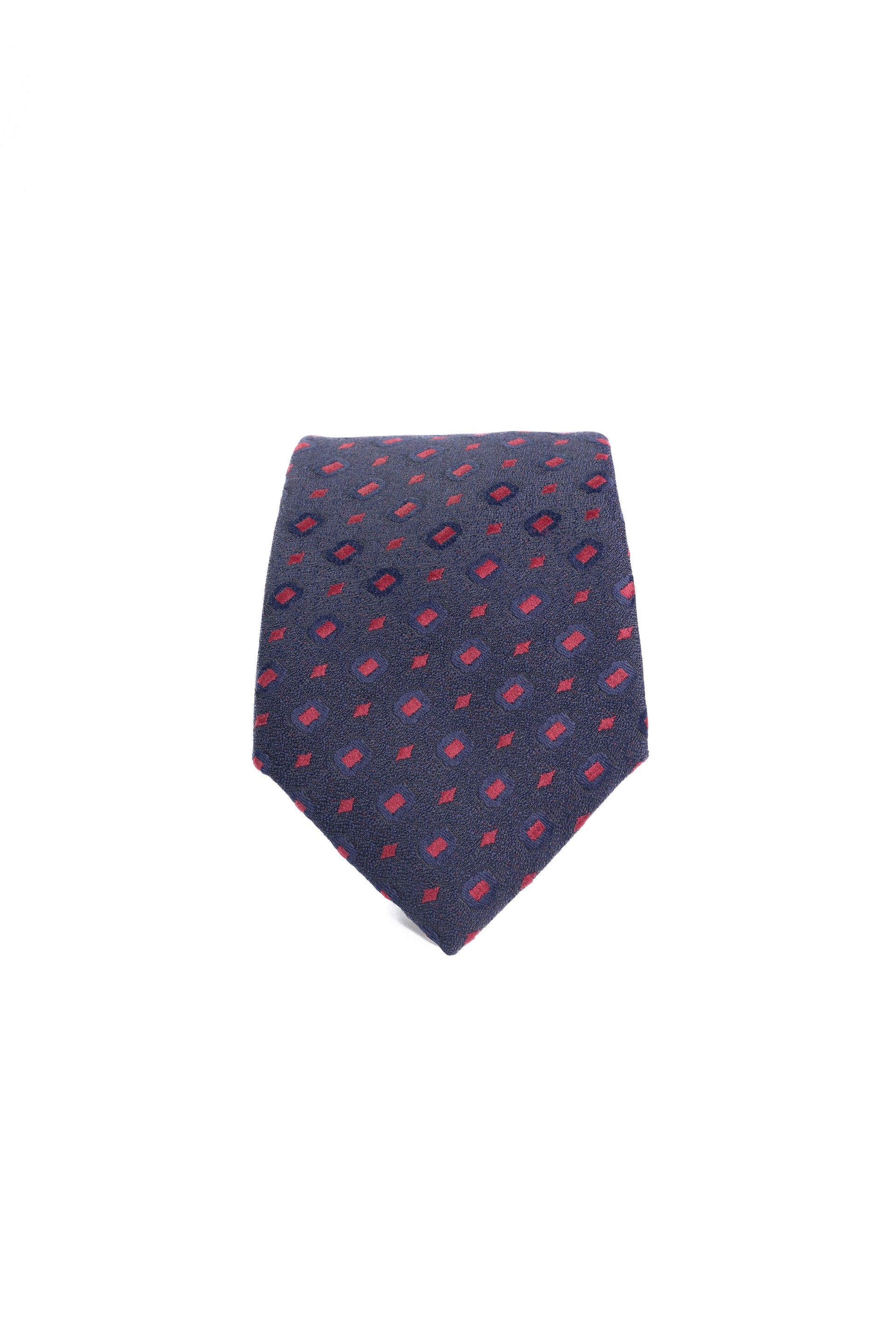Garnet Glow on Navy Jacquard Tie