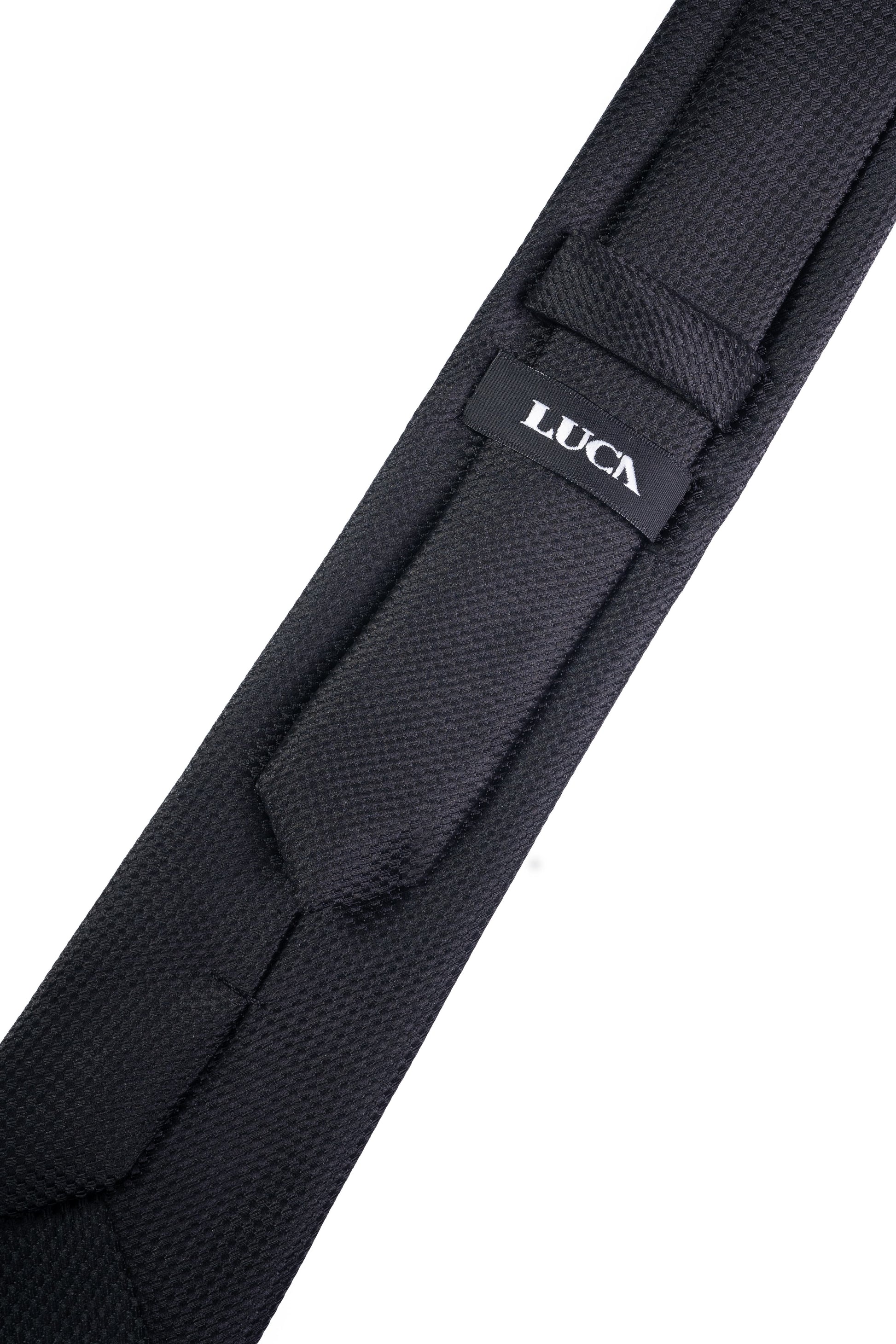 Pure Black Statement Jacquard Tie
