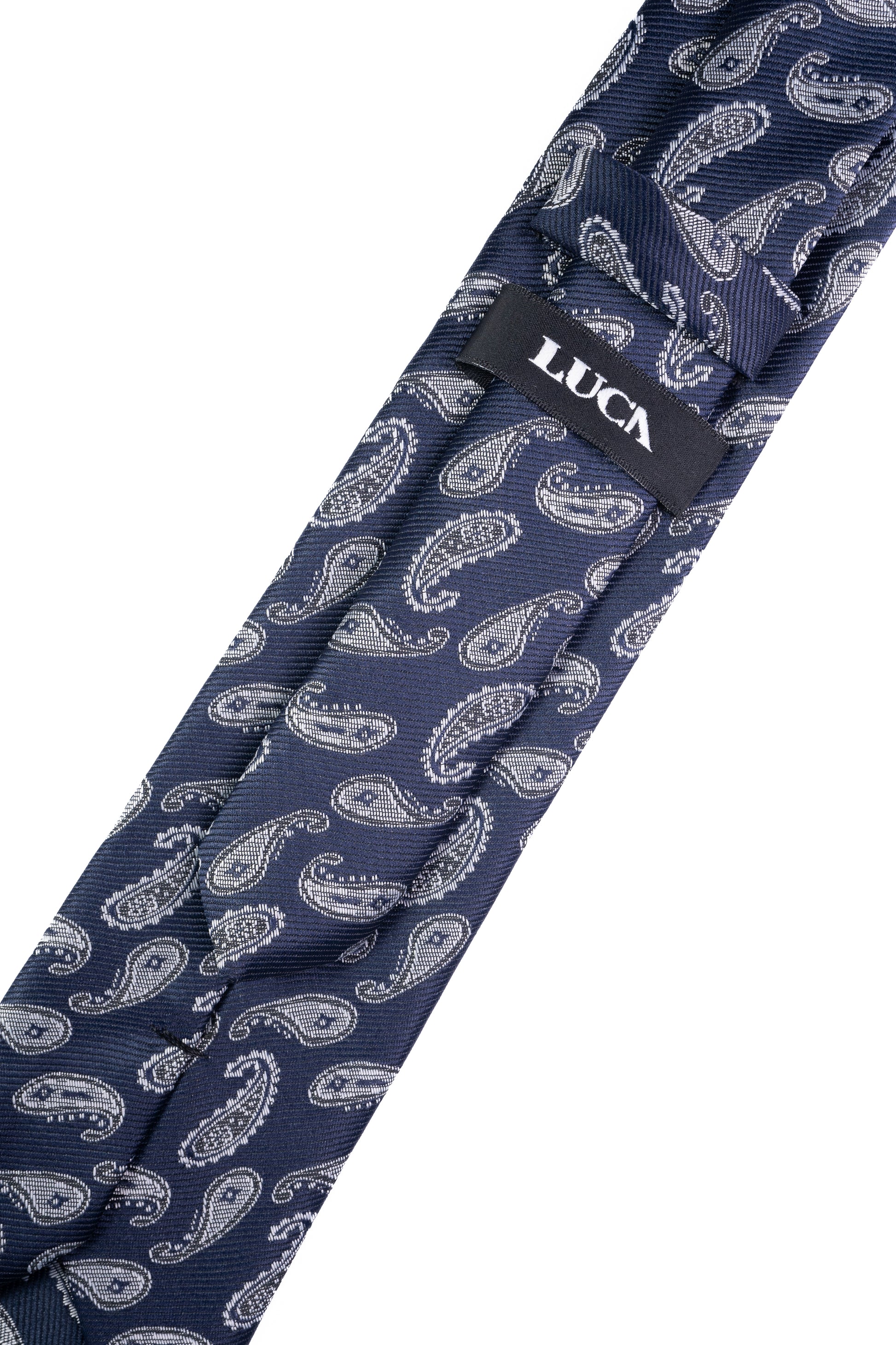 Grey Paisley Jacquard Tie