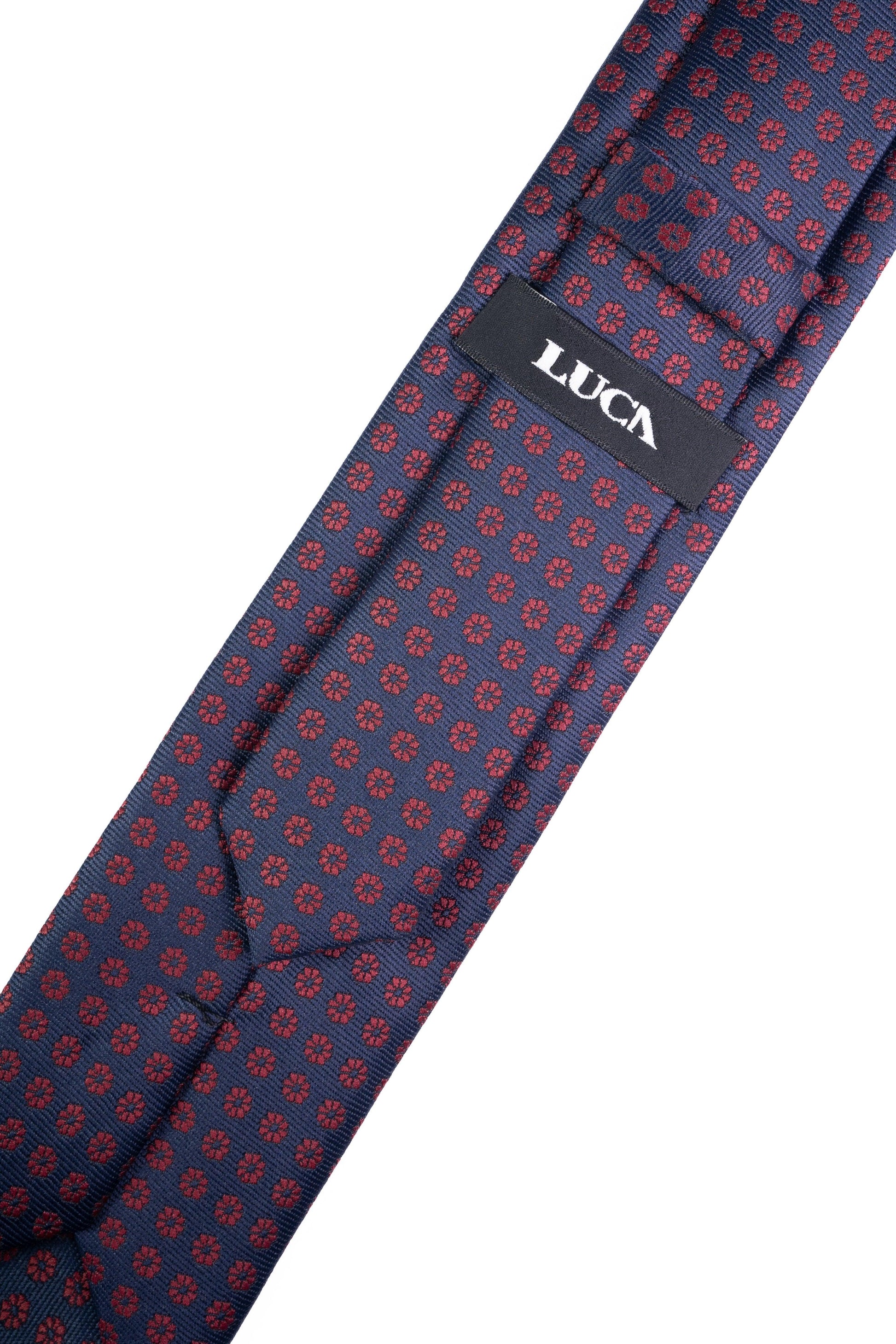 Navy Patterned Jacquard Tie