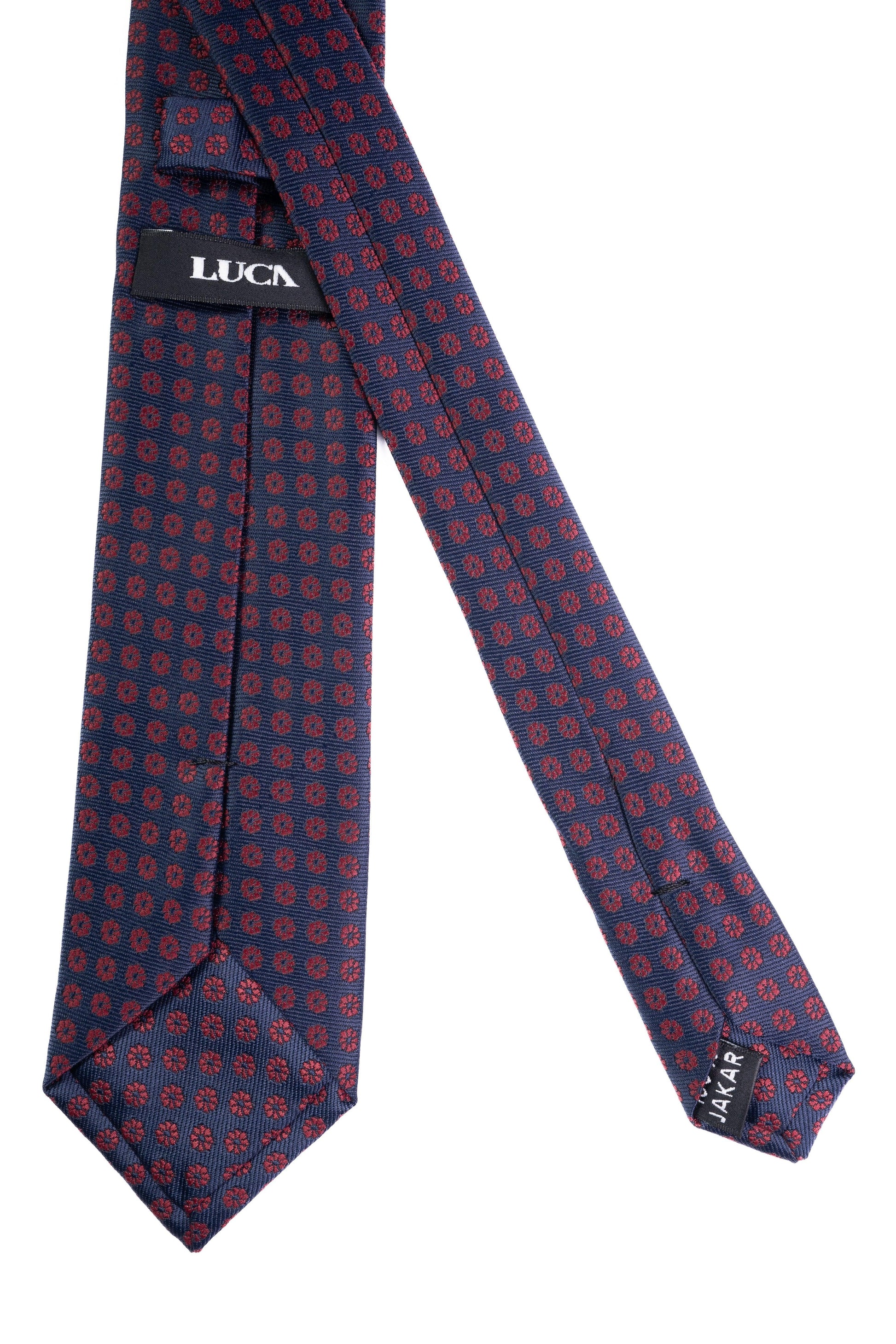 Navy Patterned Jacquard Tie