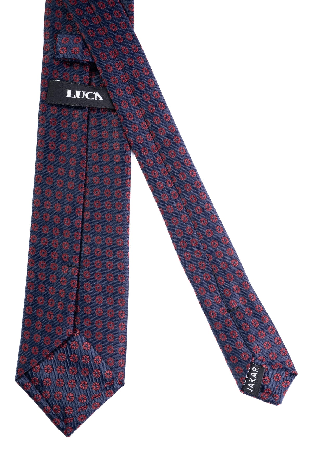 Navy Patterned Jacquard Tie
