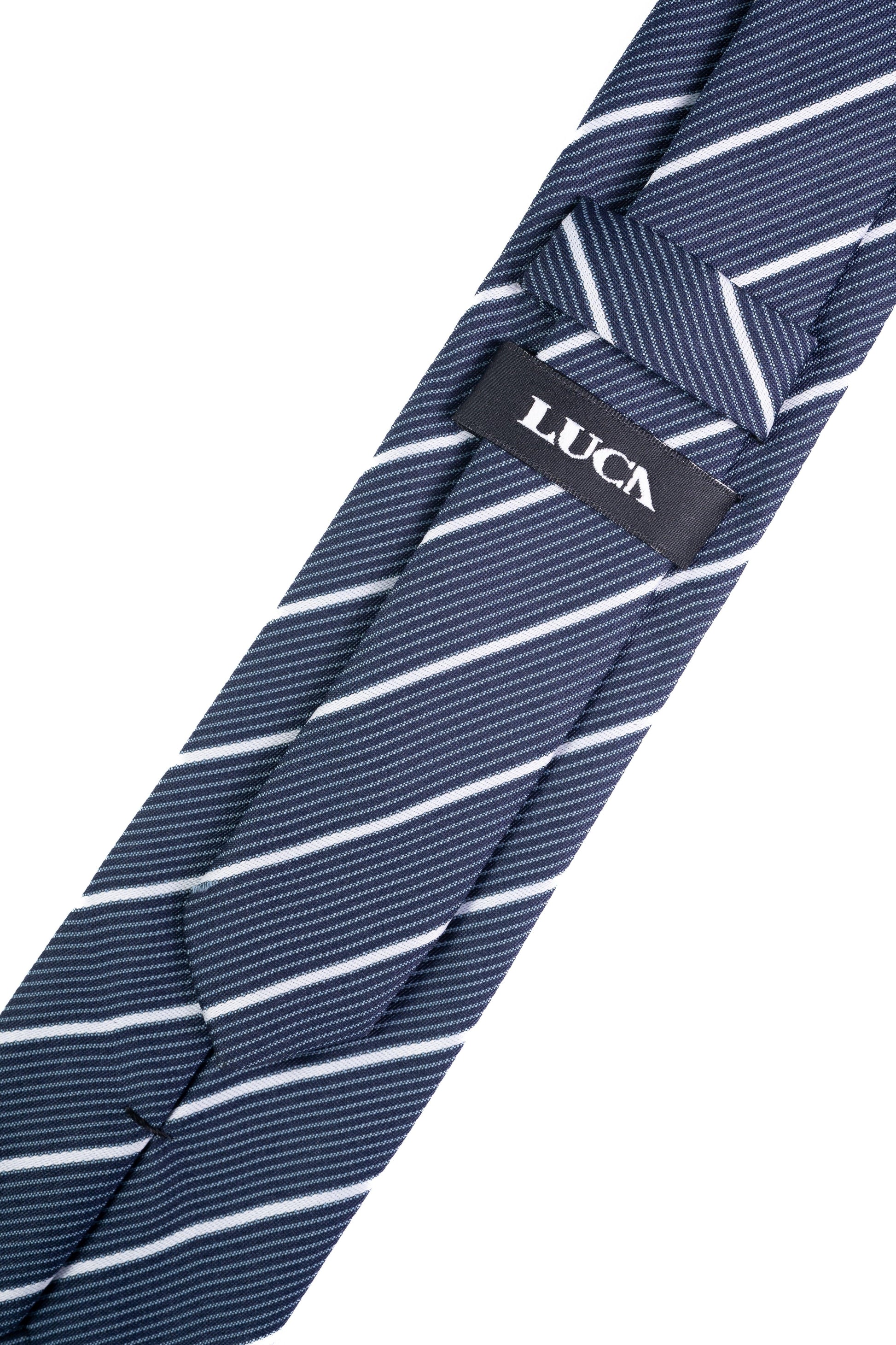 Sky & Snow Striped Jacquard Tie