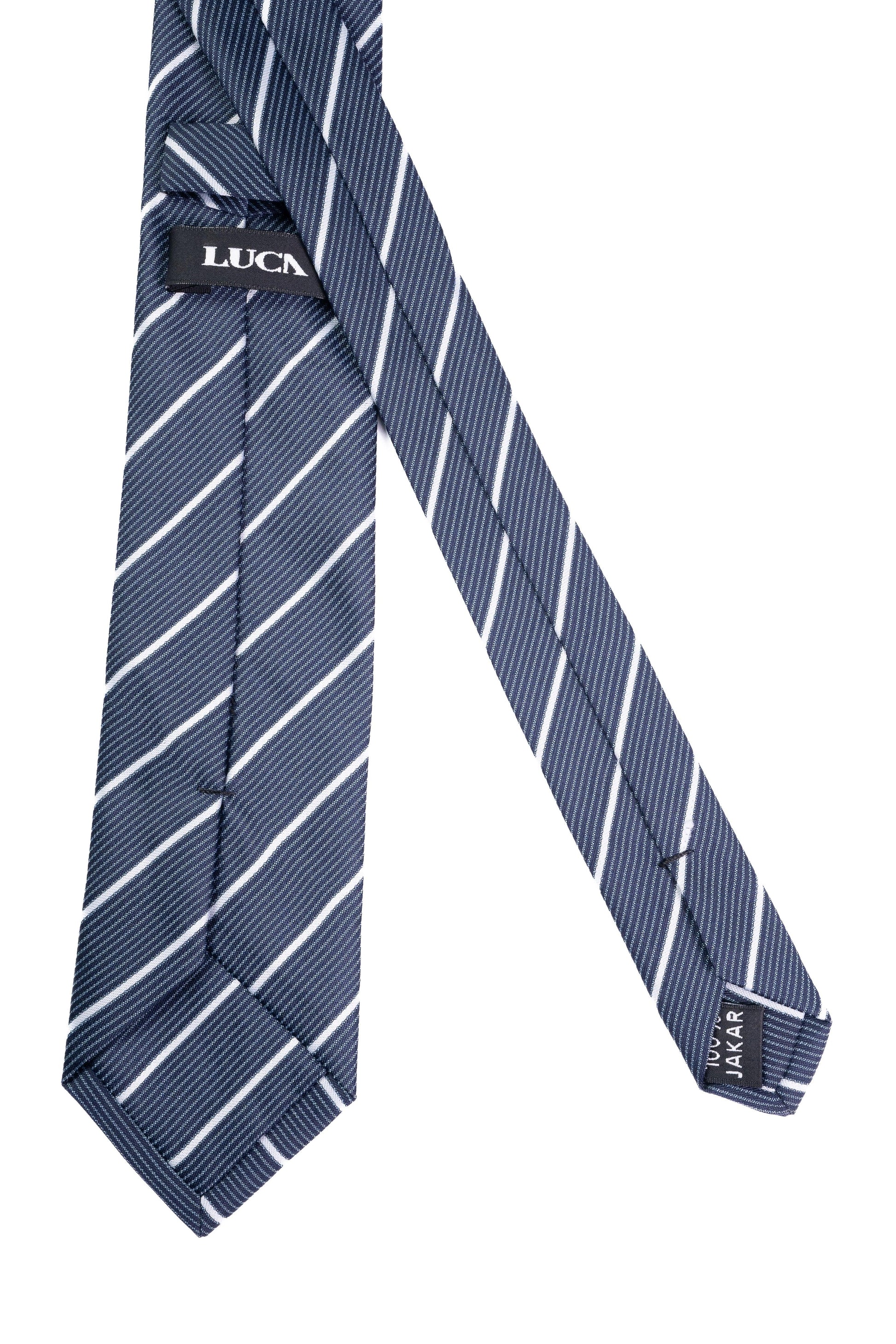 Sky & Snow Striped Jacquard Tie