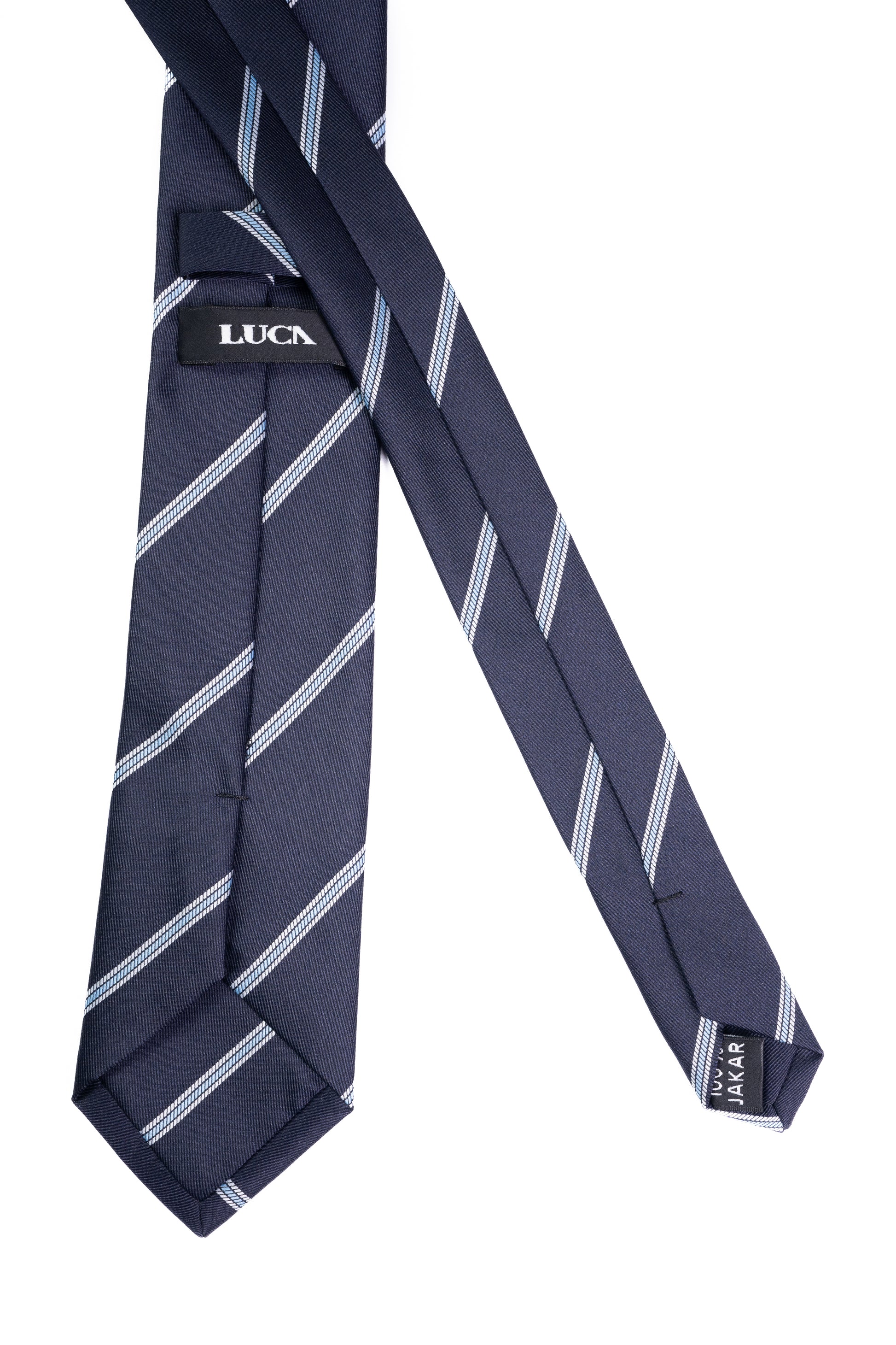 Midnight & Sky Striped Jacquard Tie