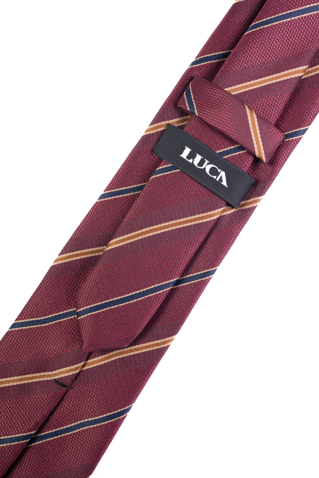 Maroon Gold Striped Jacquard Tie
