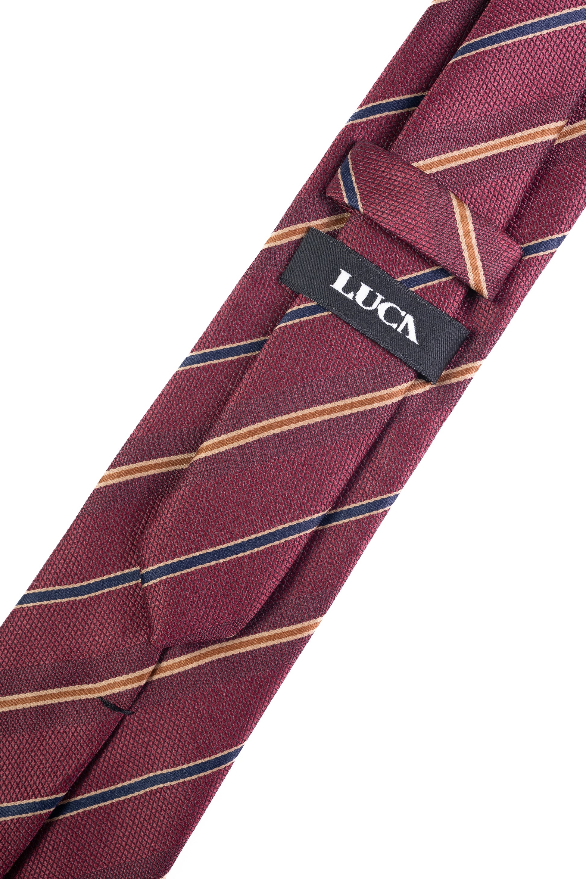 Maroon Gold Striped Jacquard Tie