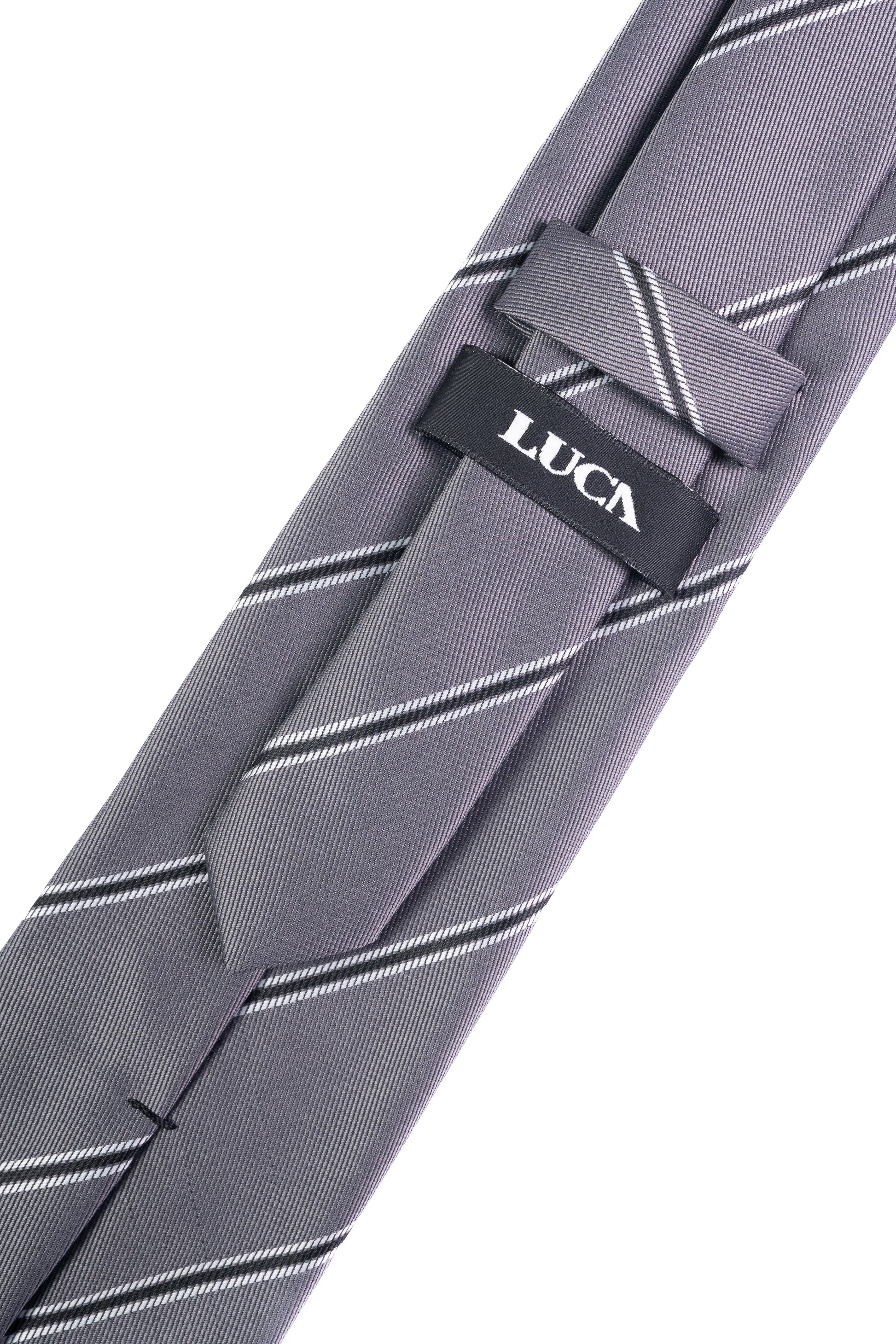 Graphite Shadow Striped Jacquard Tie