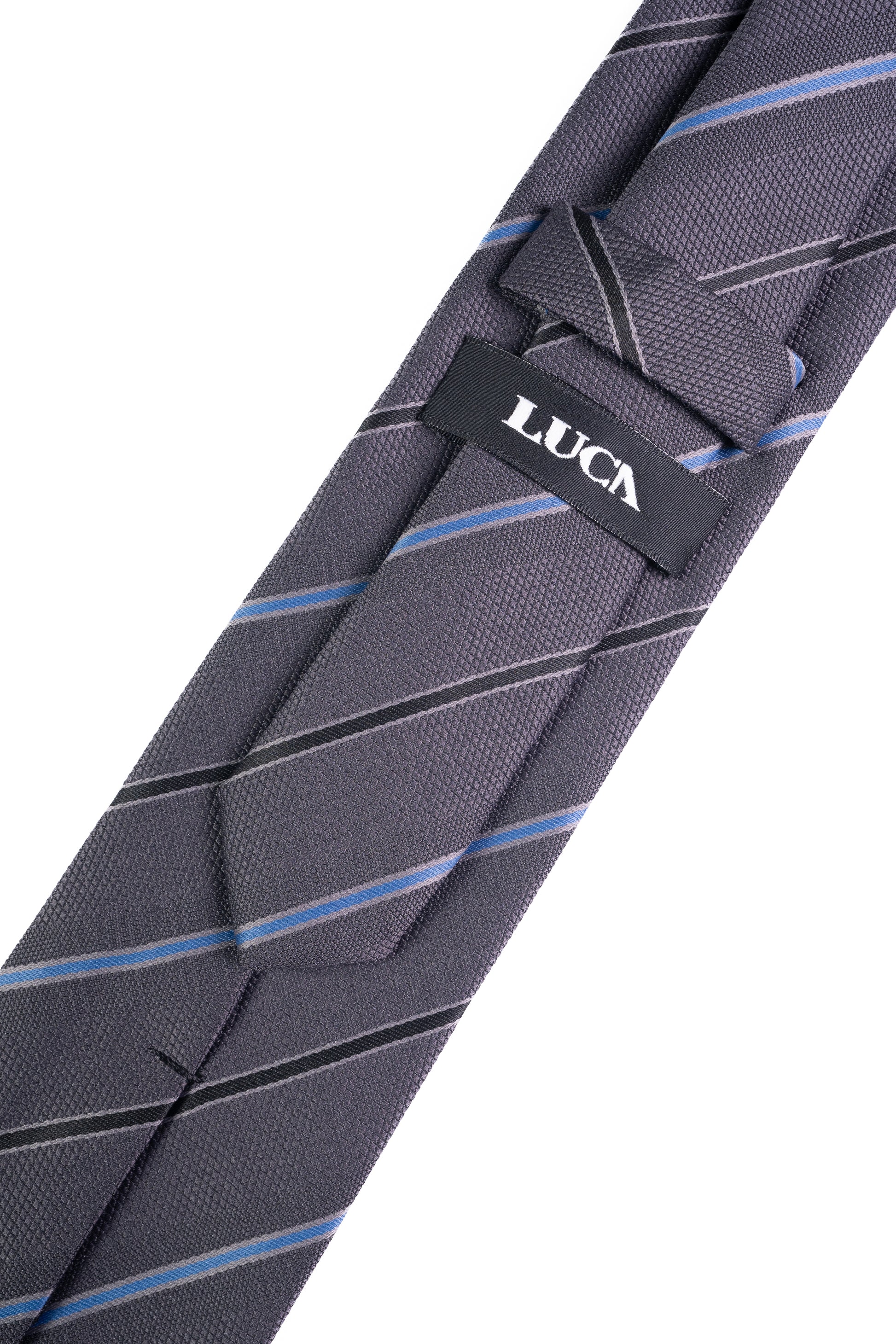 Ocean Grey Striped Jacquard Tie