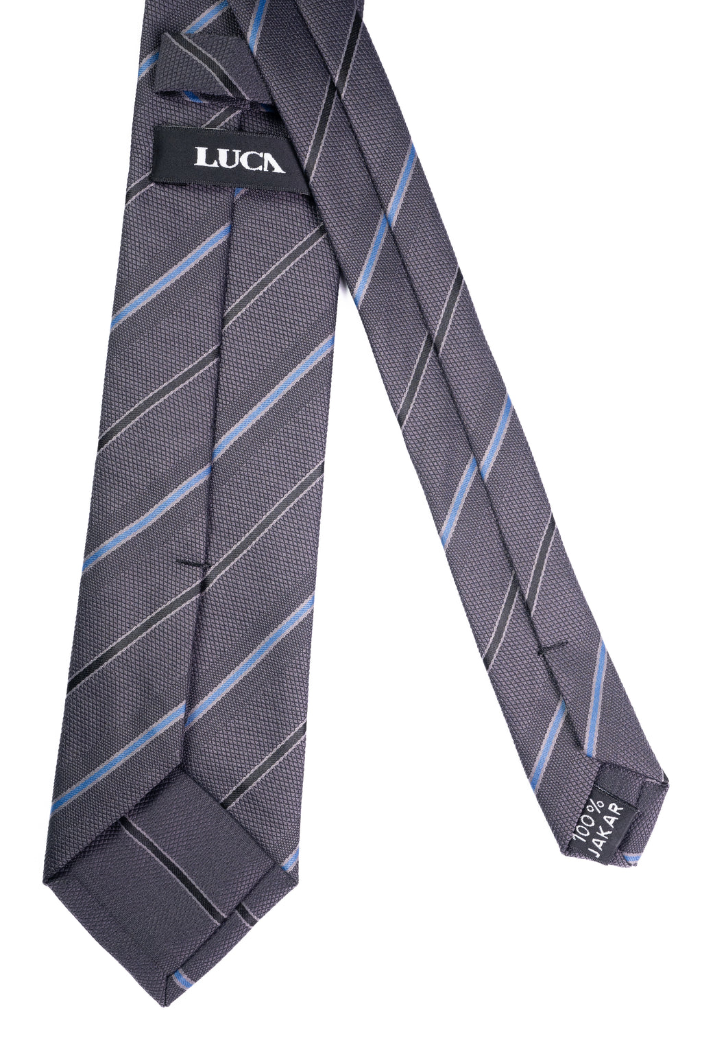 Ocean Grey Striped Jacquard Tie