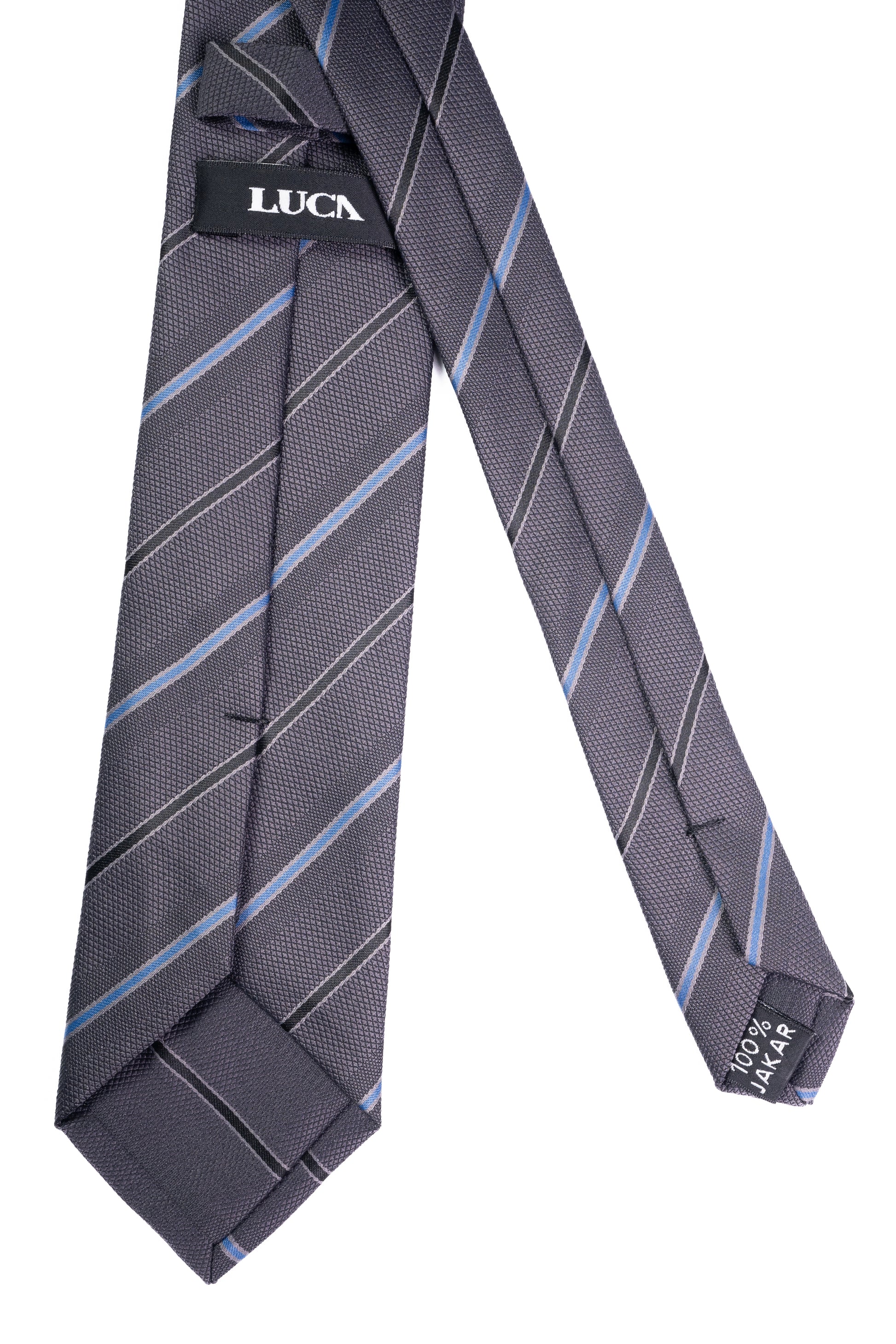 Ocean Grey Striped Jacquard Tie