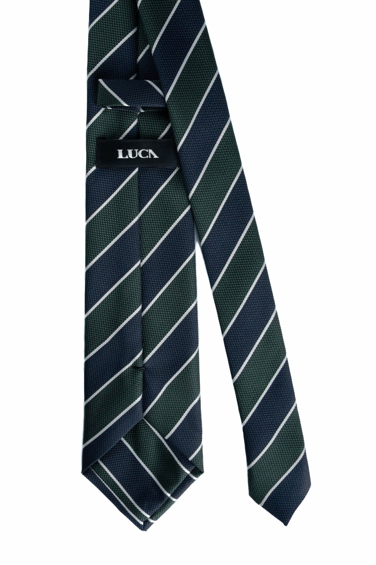 Navy & Dark Green Silk Jacquard Tie