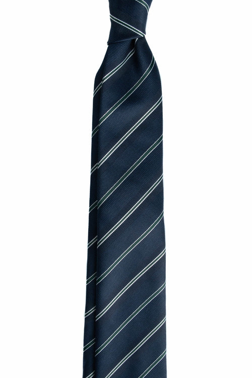 Green Glow on Navy Jacquard Tie