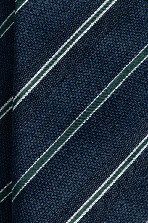 Green Glow on Navy Silk Jacquard Tie