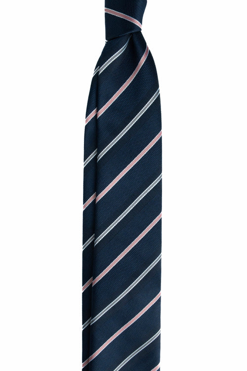 Pink Striped Silk Jacquard Tie