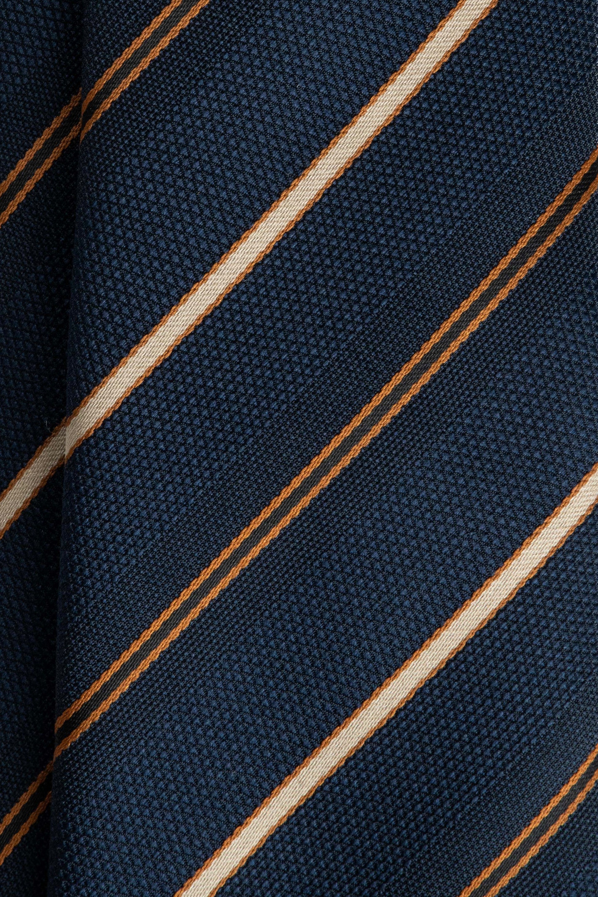 Golden Navy Silk Jacquard Tie