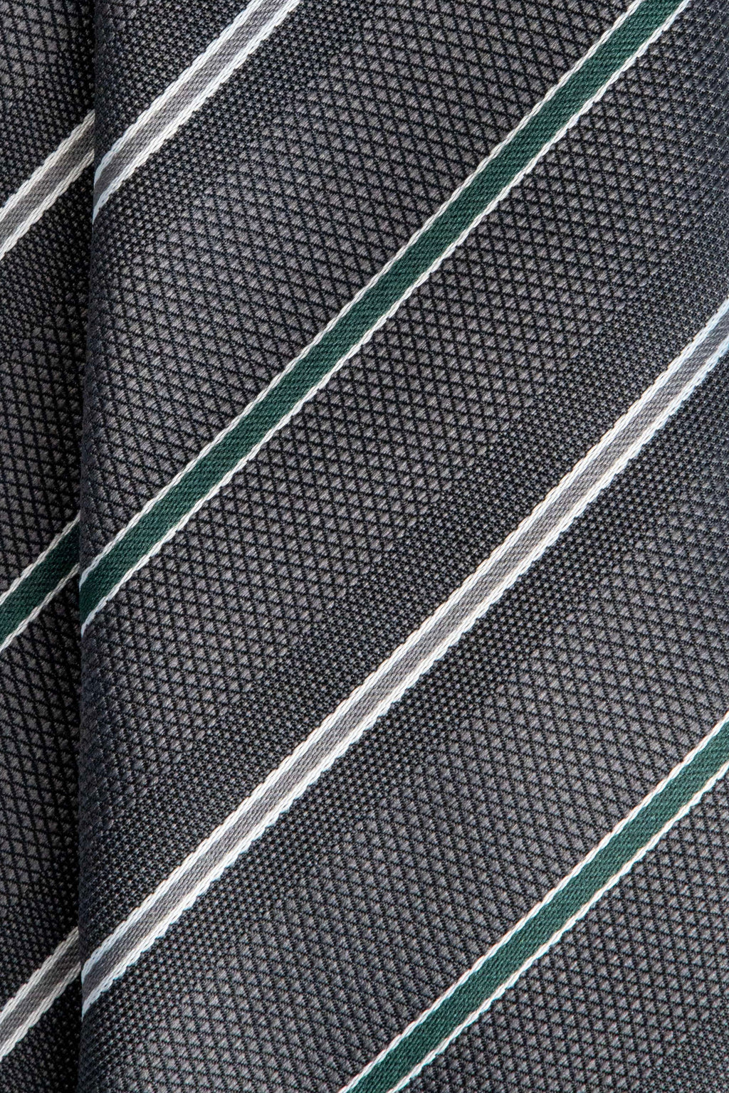 Dark Green Glow on Grey Silk Jacquard Tie