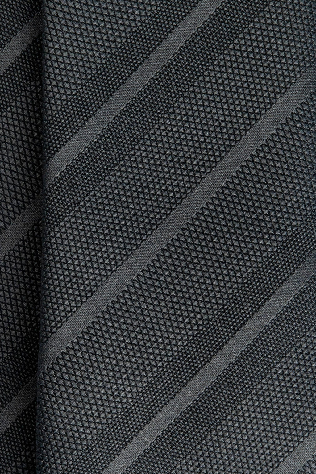 Dark Grey Striped Silk Jacquard Tie