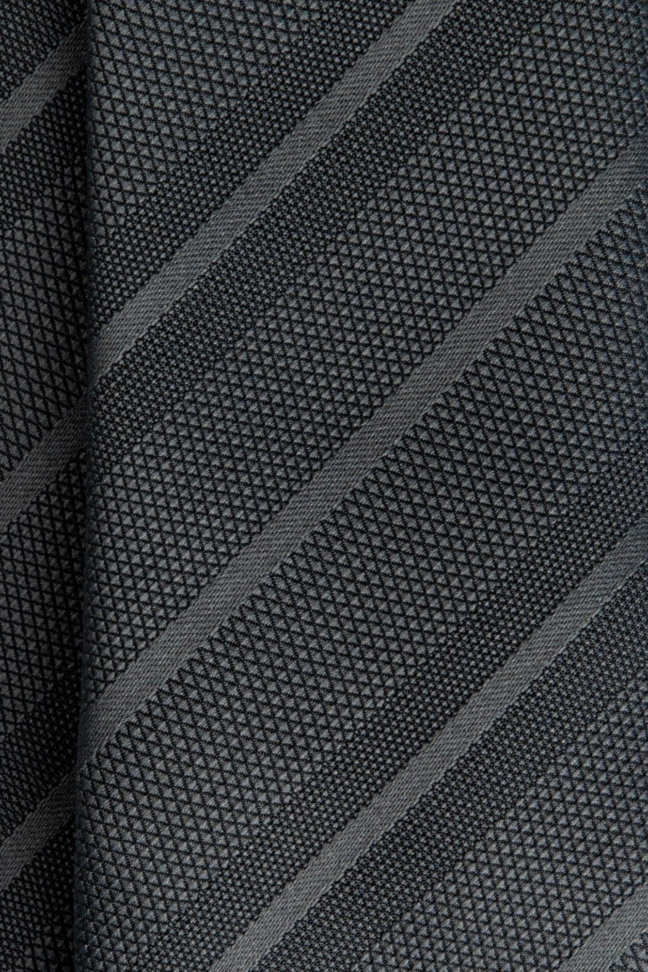 Dark Grey Striped Silk Jacquard Tie